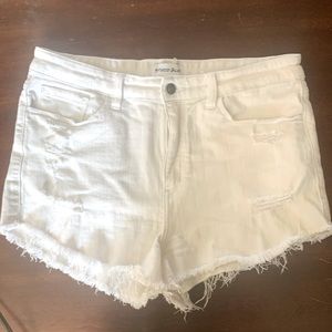White denim shorts
